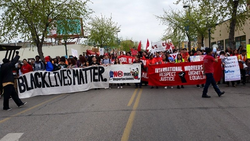 Marching May 1 in Minneapolis