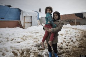 Lebanon, Bekaa Valley. Sisters Rimas 3yo (L) and Suraya 6 yo (R) from Aleppo. Alessio Romenzi
