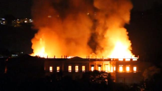 Fire engulfs National Museum of Brazil in Rio de Janeiro