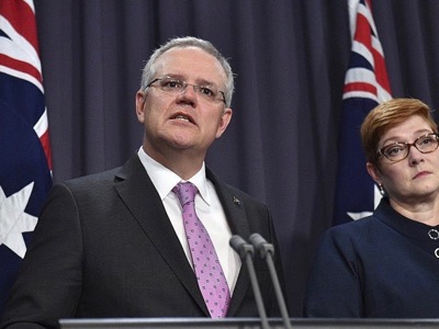Scott Morrison and Marise Payne press conference dealing with the Middle East, by Scott Morrison