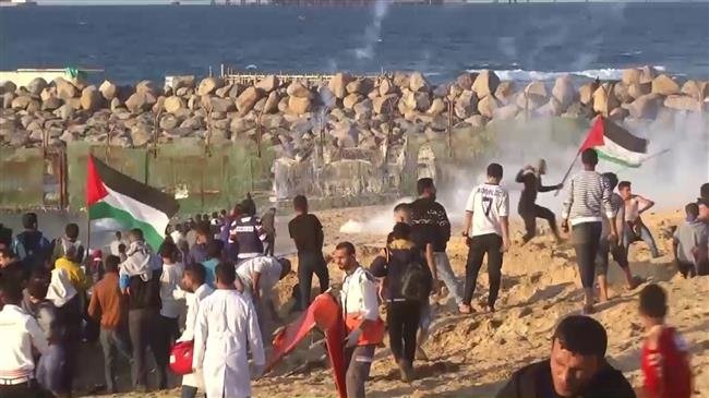 At least 21 Palestinian protesters injured at Gaza flotilla protest