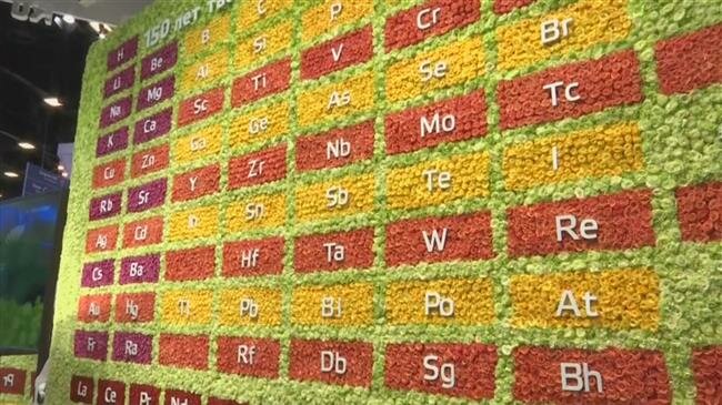 Russia’s top chemical companies celebrate periodic table with flower wall