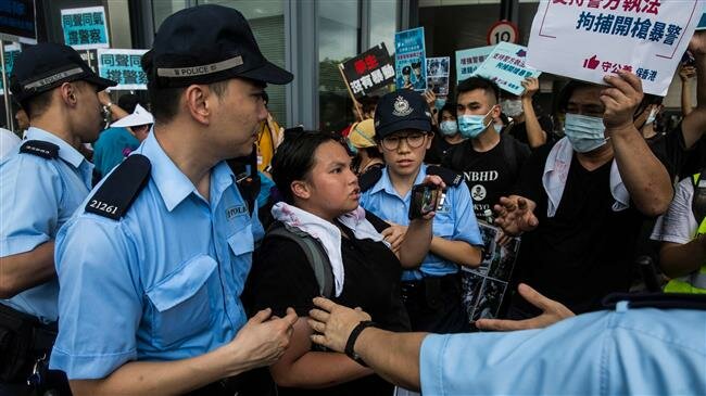 Confrontations after rally to support Hong Kong police